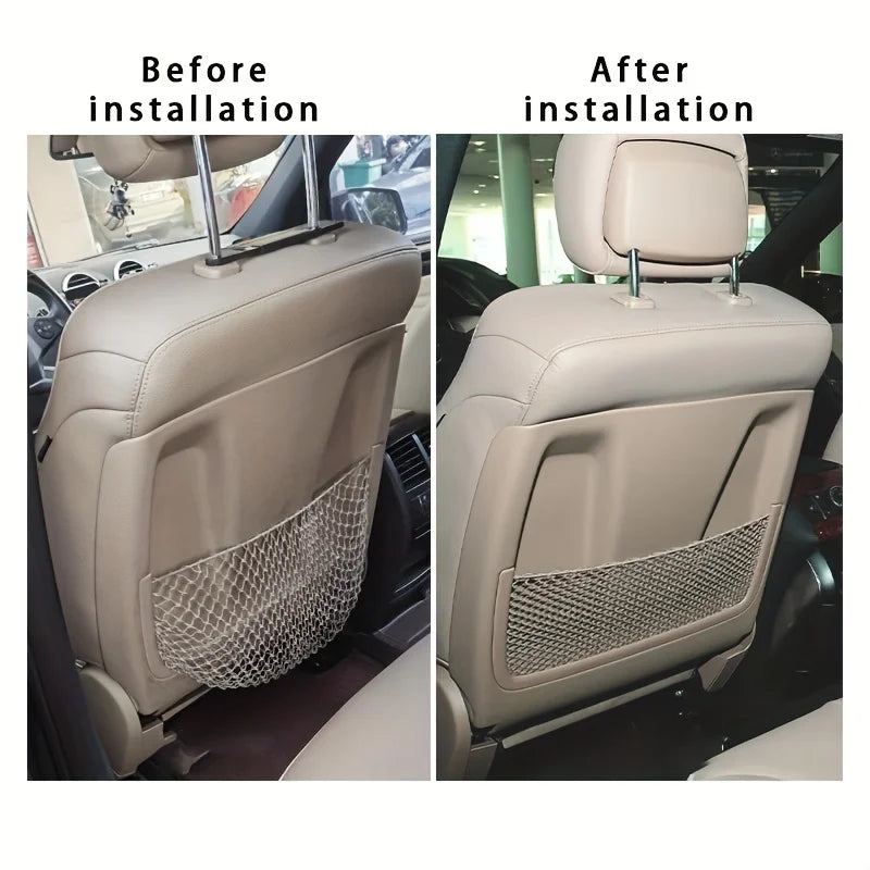 Car Back Seat Net Bag Frame Trim Sticker Compatible with Mercedes Benz ML GL GLE GLS R W251 W164 W166 2005-2019