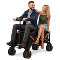 WISELD GT3 Dual Seats Ridable Electric Wagon Large Capacity Cycling Camping Trolley Foldable Picnic Cart Outdoor Transport Tools
