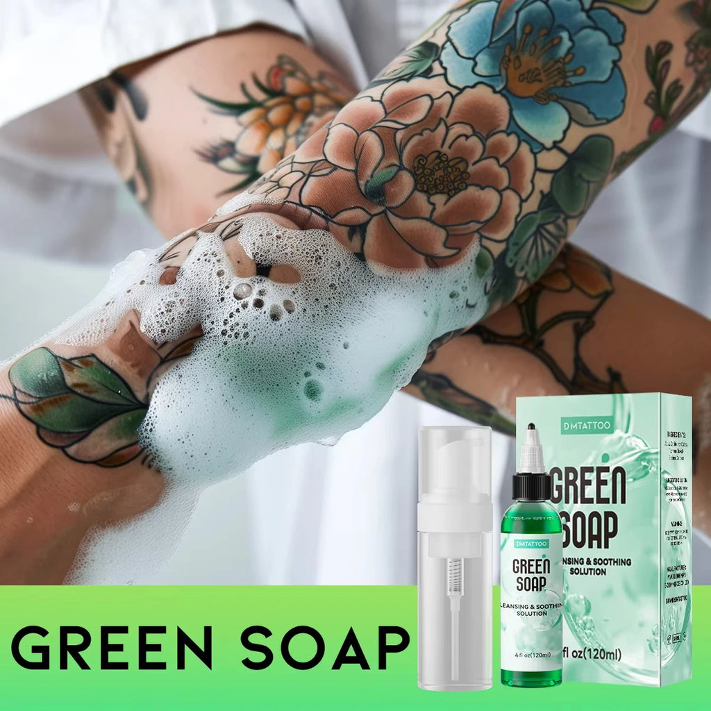 30/120ml Ultra Concentrated Green Tattoo Soap , Tattoo Soap Tattoo Supplies for Tattoos Piercings, Clean Skin Equipment