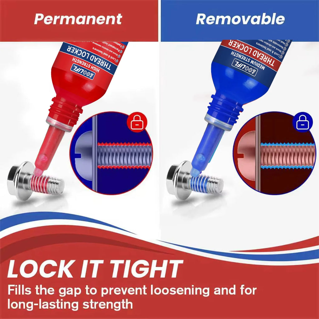 50ML 243 Blue Medium Strength Threadlockers,Universal Thread Adhesives,For All Metal Threaded Components,Removable Waterproof