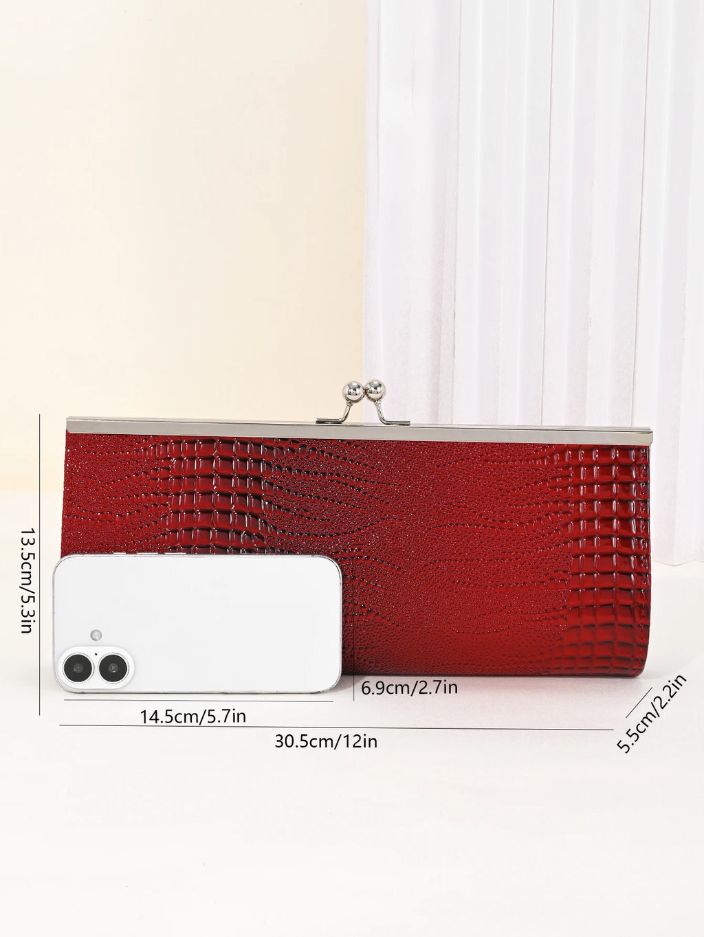 Classic Textured Animal Skin Pattern Coin Purse, Clutch Purse Evening Bag for Women, Glitter Evening Envelope Handbag