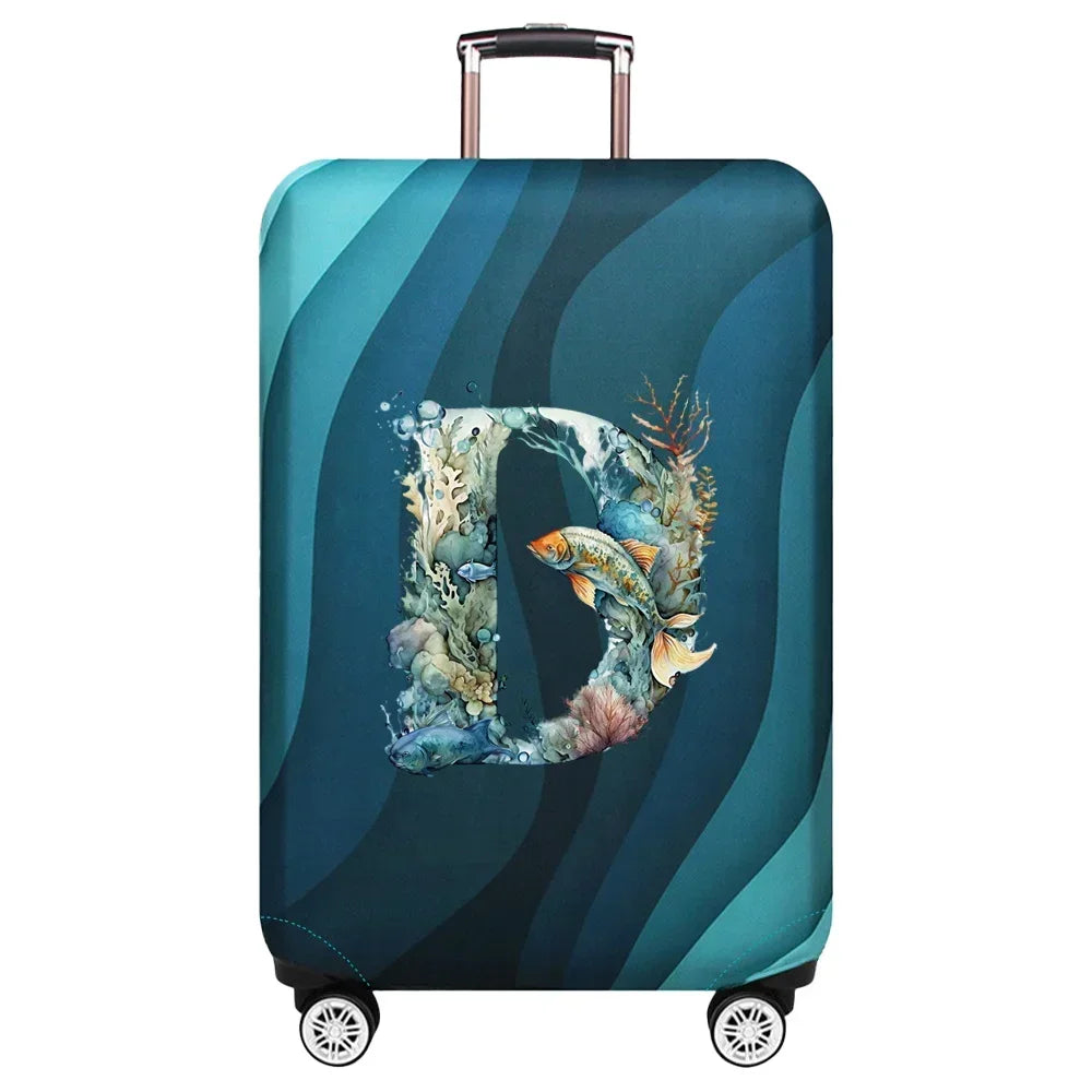 Elastic Fish Letter Series Luggage Protective Cover Suitable for 18-32 Inch Bag Suitcase Covers Trolley Cover Travel Accessories