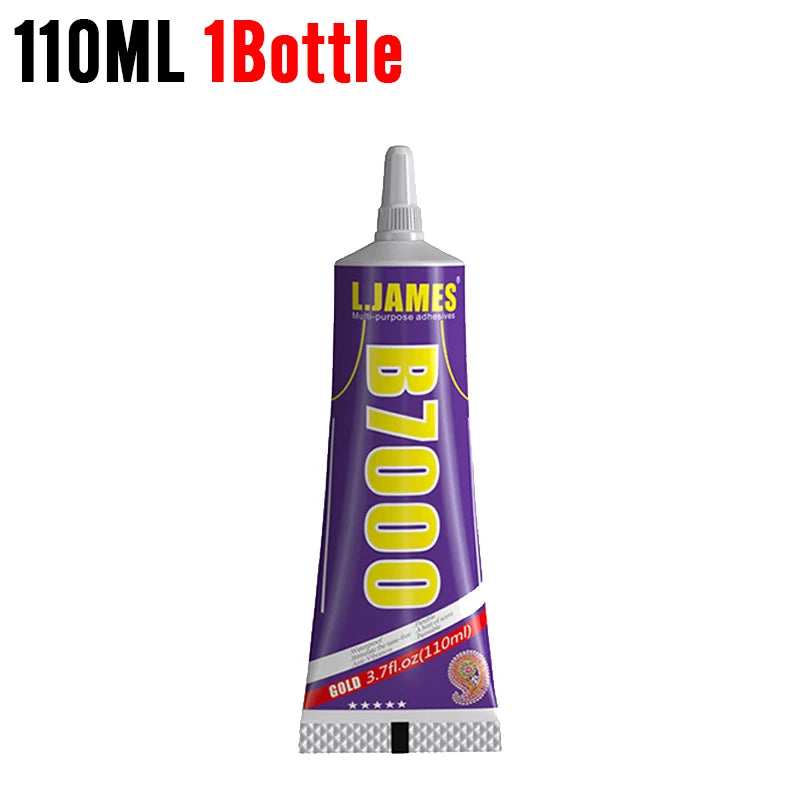 T7000 Black Soft Adhesive Universal Glue for Computer Cell Phone Touch Screen Repair Anti-Vibration Frame 15/50/110ML T-7000