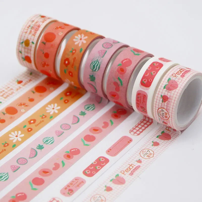 60 PCS/Set Cute Washi Tapes Japanese 1.5cm Adhesive Decorative Masking Tape Scrapbook Stationery Stickers School Supplies