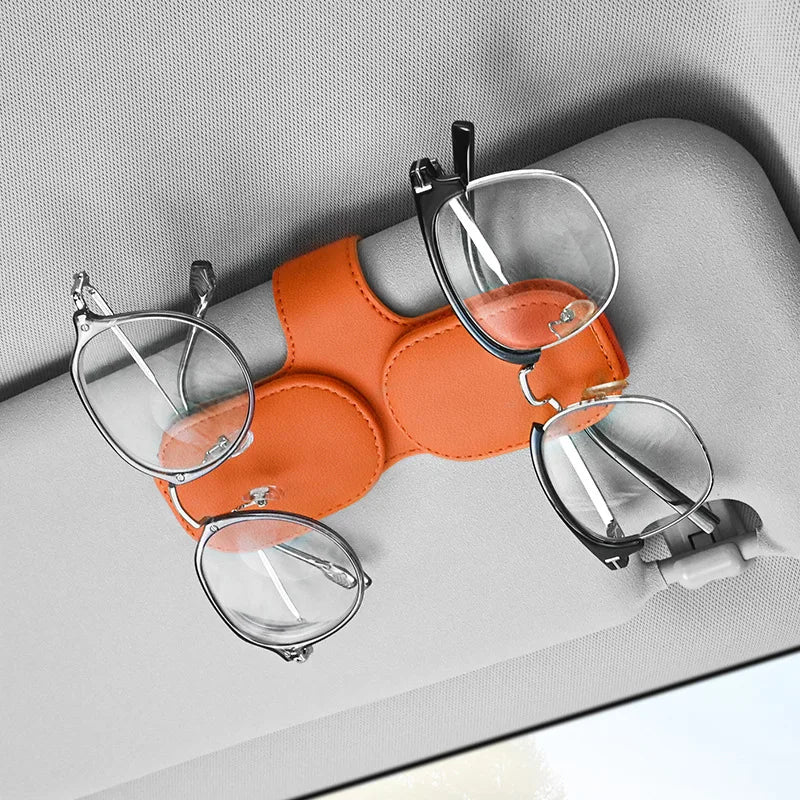 Car Glasses Holder Multifunctional Car Sunglasses Double Clip Bill Holder Car Sunglasses Storage Box Card Holder