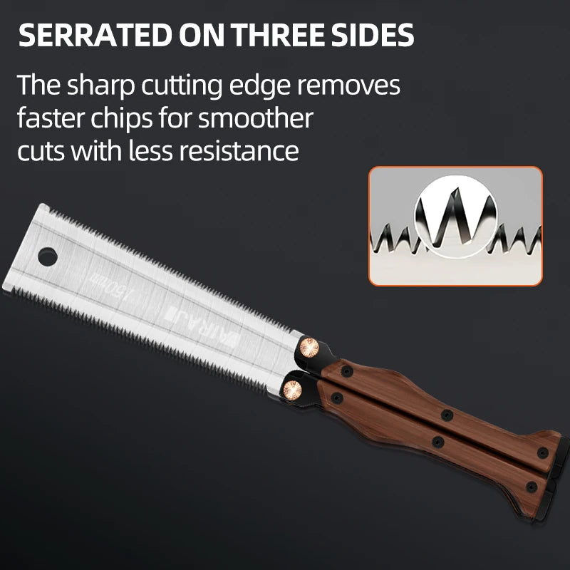 AIRAJ Folding Saw SK5 Steel Pocket Garden Saw Japanese Saw, Flush Cut Trim Saw For Woodworking