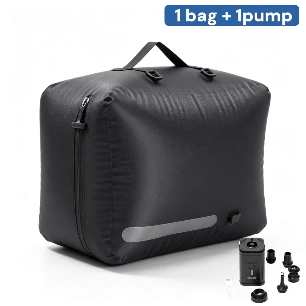 41L Vacuum Compression bag IP67 Waterproof Space Saver Clothes Luggage Organizer Electric Pump Travel Black storage organization