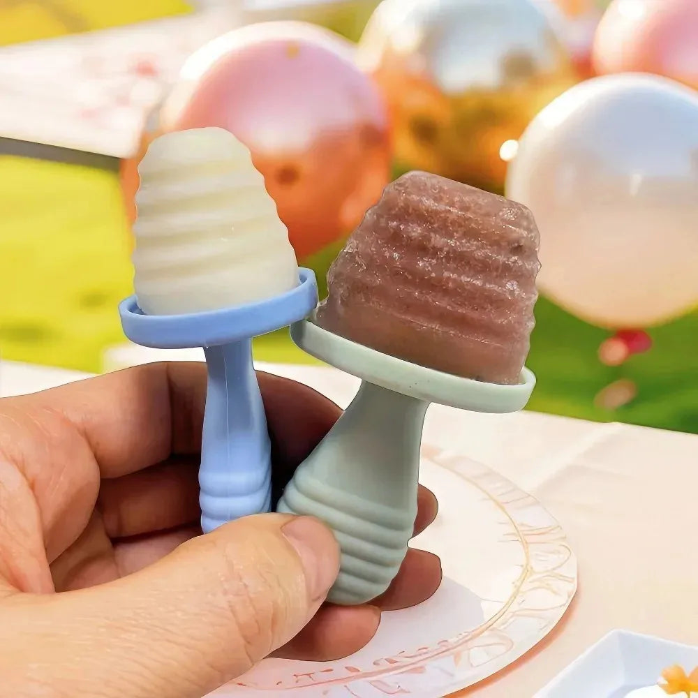 Baby Silicone Ice Cream Mold, Reusable Non-Toxic Ice Cube Tray for Homemade Frozen Treats, Breast Milk Storage, Kitchen