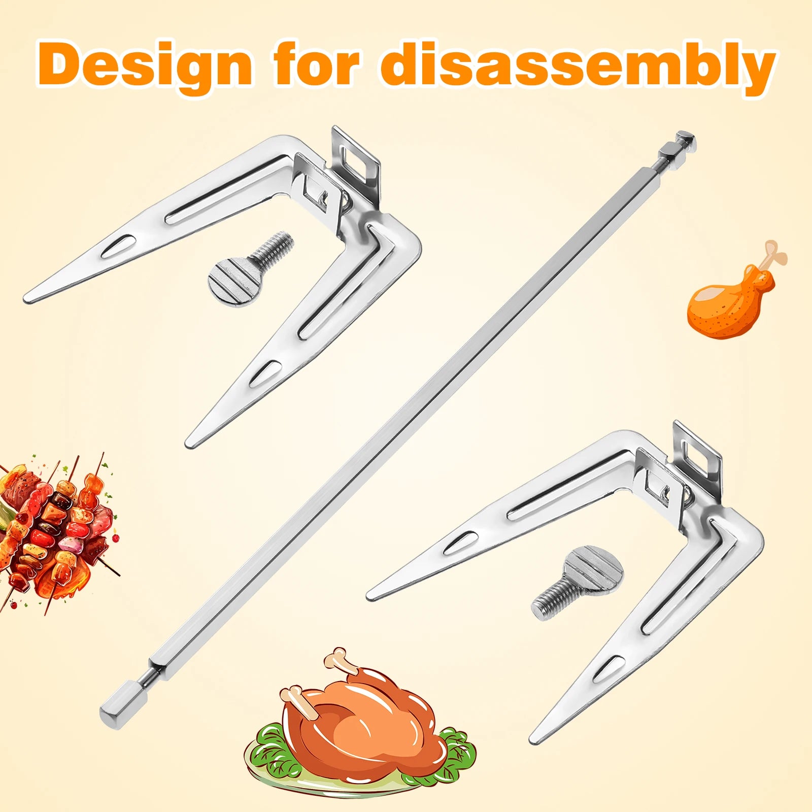 Barbecue Electric Griddle Rotisserie for Ovens Accessories Airfryer Roast Chicken Spit durable Roaster Gas Grill Outdoor BBQ
