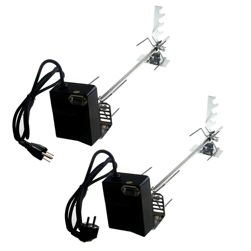 Universal Automatic Grill Rotisserie with 4W Electric Motor BBQ Bracket Roaster Spit Rod Fork Complete Holders Tool