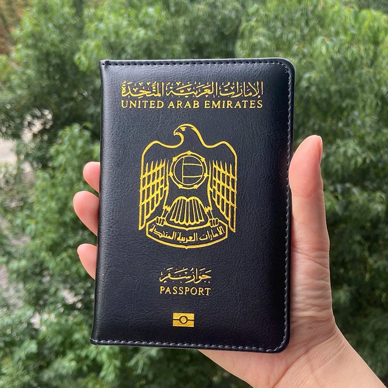 The United Arab Emirates Passport Cover Cards Holder with SIM Card Slot Travel Wallet UAE Passport