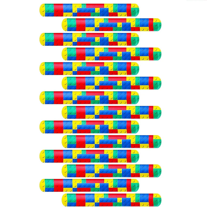 40Pcs Building Blocks Party Favors Building Blocks Keychain Slap Bracelets and Gift Bags for Kids Birthday Party Supplies