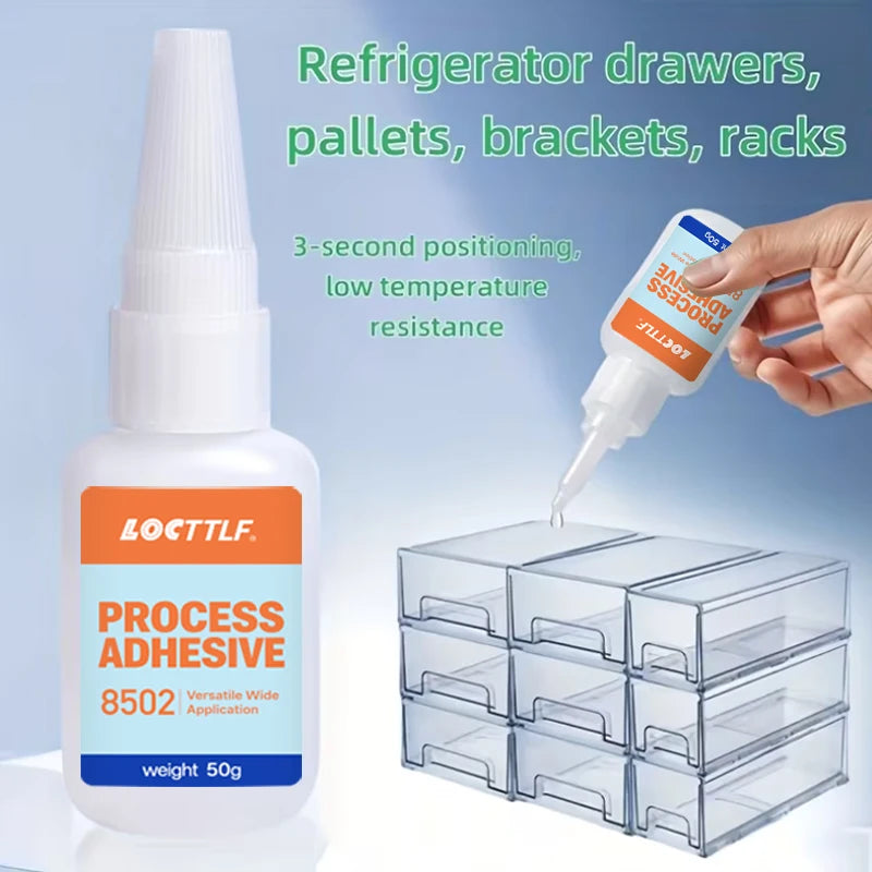 50g Refrigerator Repair Glue Fast Drying Strong Adhesive for Drawers Brackets  Seals Glass Doors Low Temp  Nozzle - Transparent