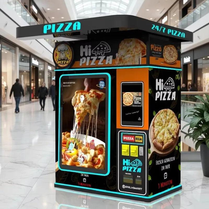 Automatic Pizza Vending Machine AI Smart Pizza Maker High Speed Heating Oven Touch Screen for Airport Station Office Customized
