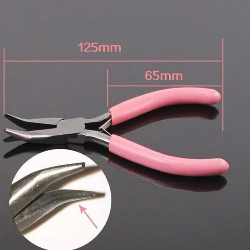 1PC Mini Pliers Diagonal Round Bent Needle Nose Handcraft Beading Insulated Cutter Pliers For Jewelry Making Tools