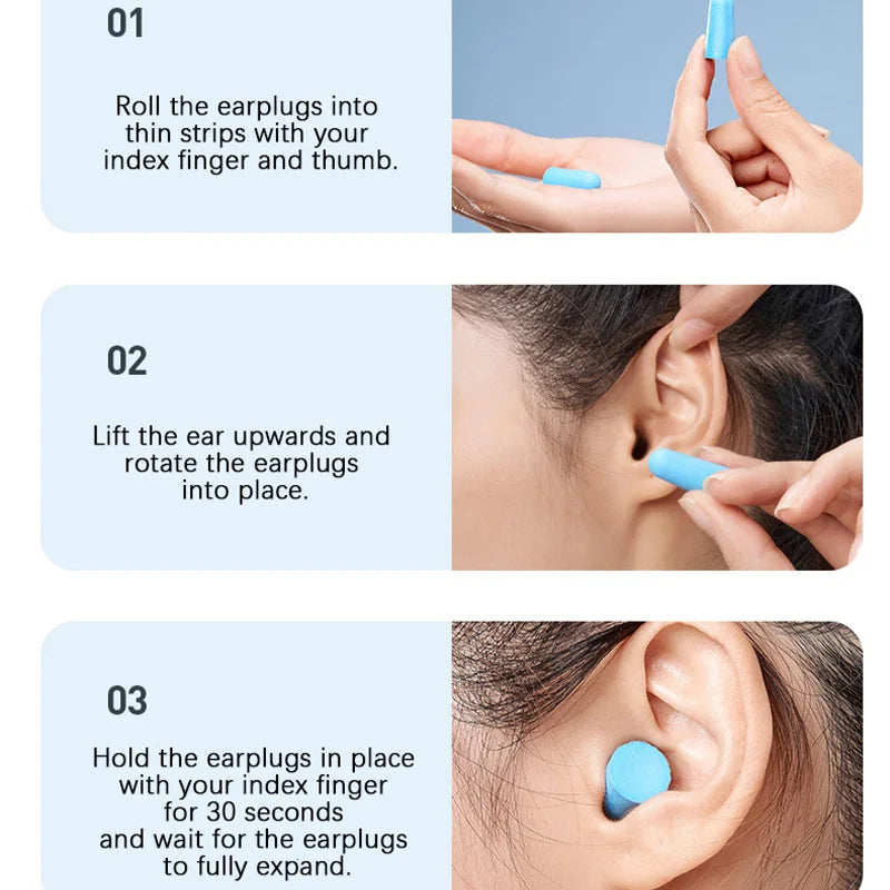 20pcs-100pcs】Anti-noise sponge earplugs PU foam anti-noise noise reduction sleep work noise reduction anti-noise snoring