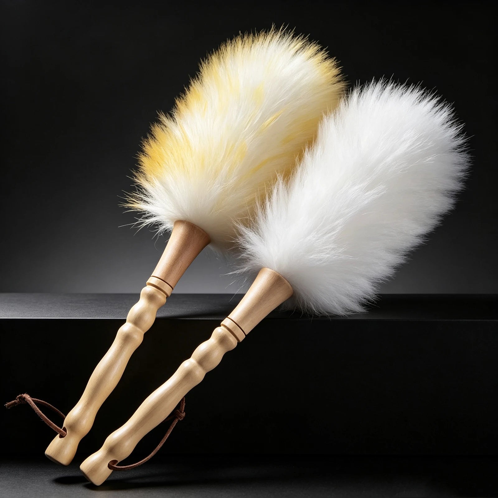 Car Duster Wool Dust Mop with Wooden Handle, Soft Anti-Scratch Detailing Brush for Car Interior Exterior Dust Removal