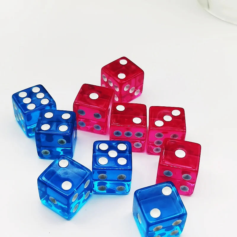 10Pcs Liquid Colored Square Dice 6 Sided D6 Dice Set 6 Faces 16mm Casino Game Dice With Square Edges Dice For Pub Board Game
