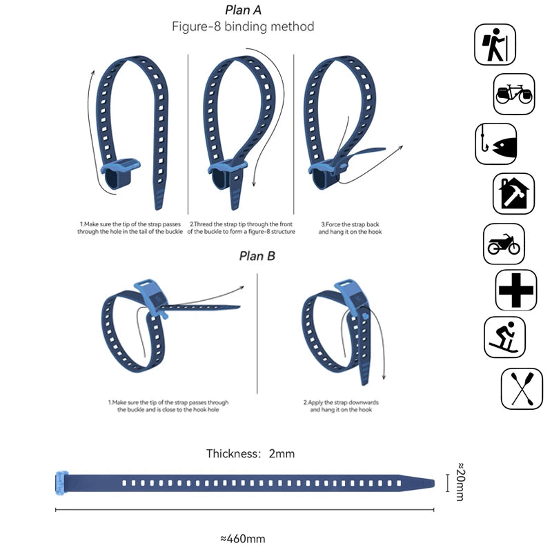 Outdoor Cycling Elastic Tension Strap Multifunctional Capacity Cargo Belt Travel Compact Ties Fixed Luggage Bag Bottle Strap