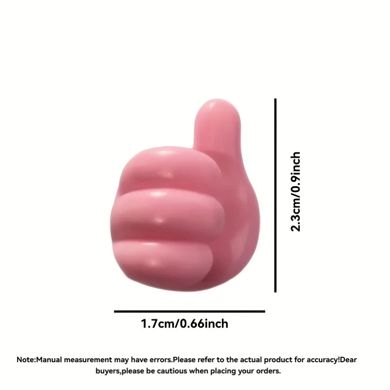 5Pcs Thumb-Shaped Holder Glasses Cable Power Cord Charging Line Self Adhesive Mini Hook Storag Organizer Gadget Car Accessories