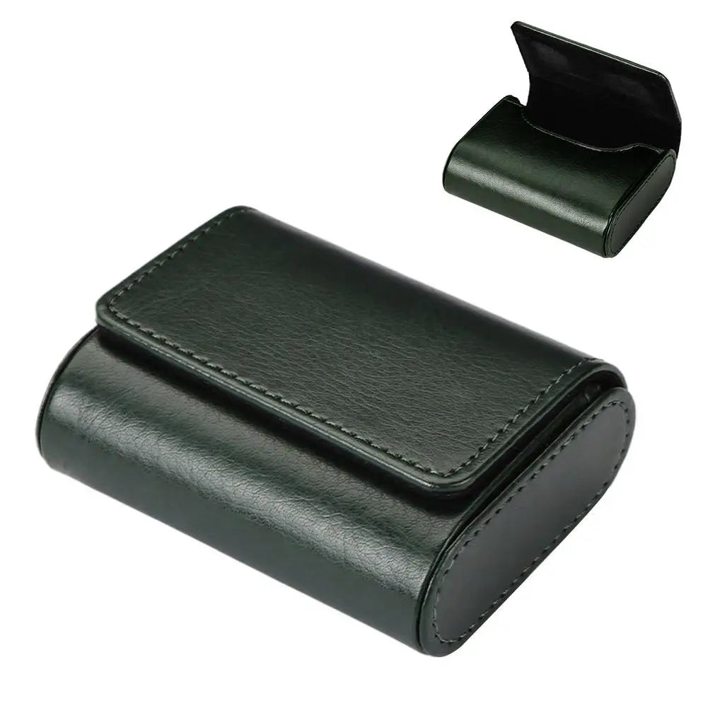 PU Leather Storage Box Classic Travel Magnetic Earphone Earbuds Organizer Pouch Dust-proof Anti Scratch Watch Storage Box