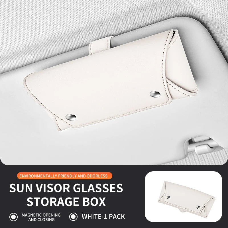 New Car Sun Visor Storage Holder Magnetic Suction Car Glasses Case Car Interior High-end Sunglasses Box Car Interior Accessorie