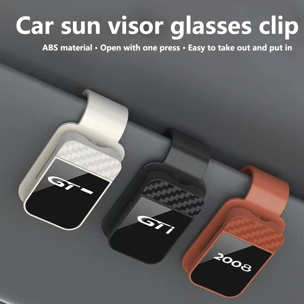Car Sunglasses Clip Sun Visor Glasses Holder For Peugeot GT GTI 2008 3008 4007 5008 RCZ 306 307 308 508 106 208 407 408 108 107