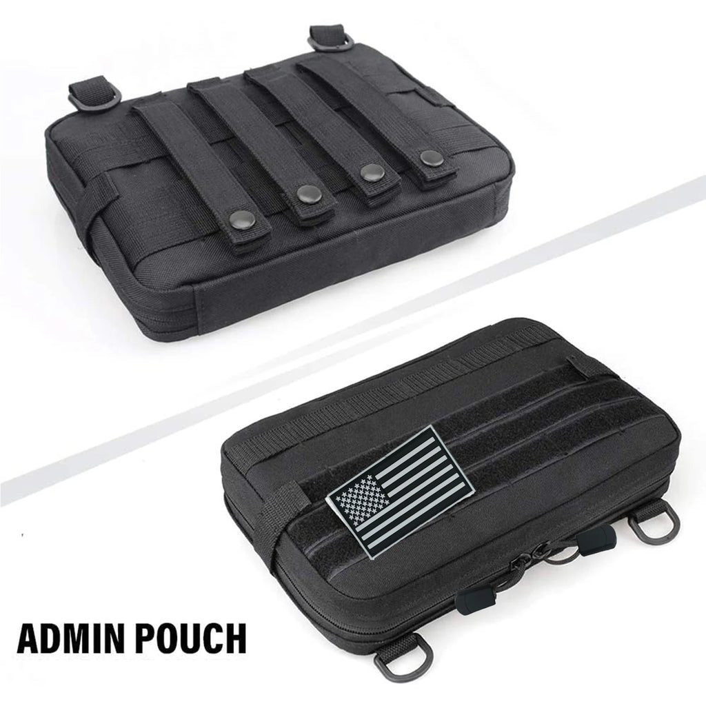 Tactical Molle Admin Pouch, Material Semi-Hidden Zipper Tough Nylon EDC Utility Pouches Tools Bag EMT Utility Map Pocket