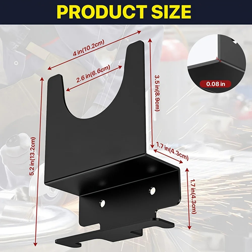 Wall Mount Angle Grinder Holder for 5 inch Grinder Polisher Heavy Duty Storage Rack with Cord Hook Garage Tool Hanger