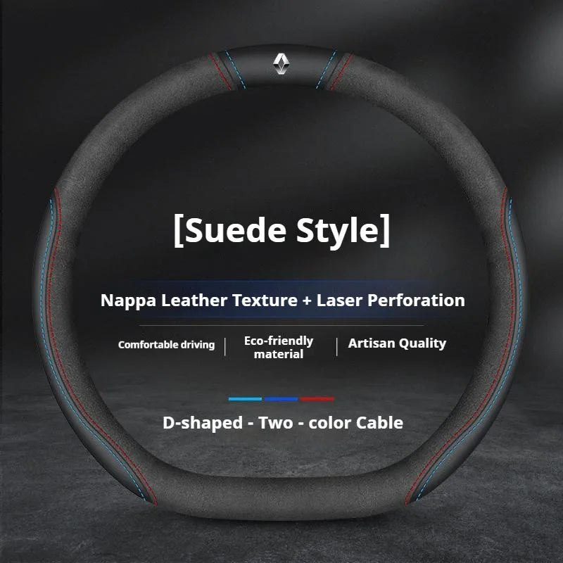 For Renault Clio Sandero Megane 2 Talisman Laguna Scenic kadjar Captur KWID Duster non-slip Leather Car Steering Wheel Cover