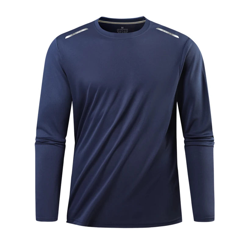 CHRLCK Men's Hiking Quick Drying T-shirts Breathable Camping Running Fishing Soft Elasticity Long Sleeve Tees Summer Autumn