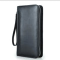 Family Passport Wallet with AirTag Slot for Travel Genuine Leather Credit Card Boarding Pass Holder Pen Cover Money Clutch Bag