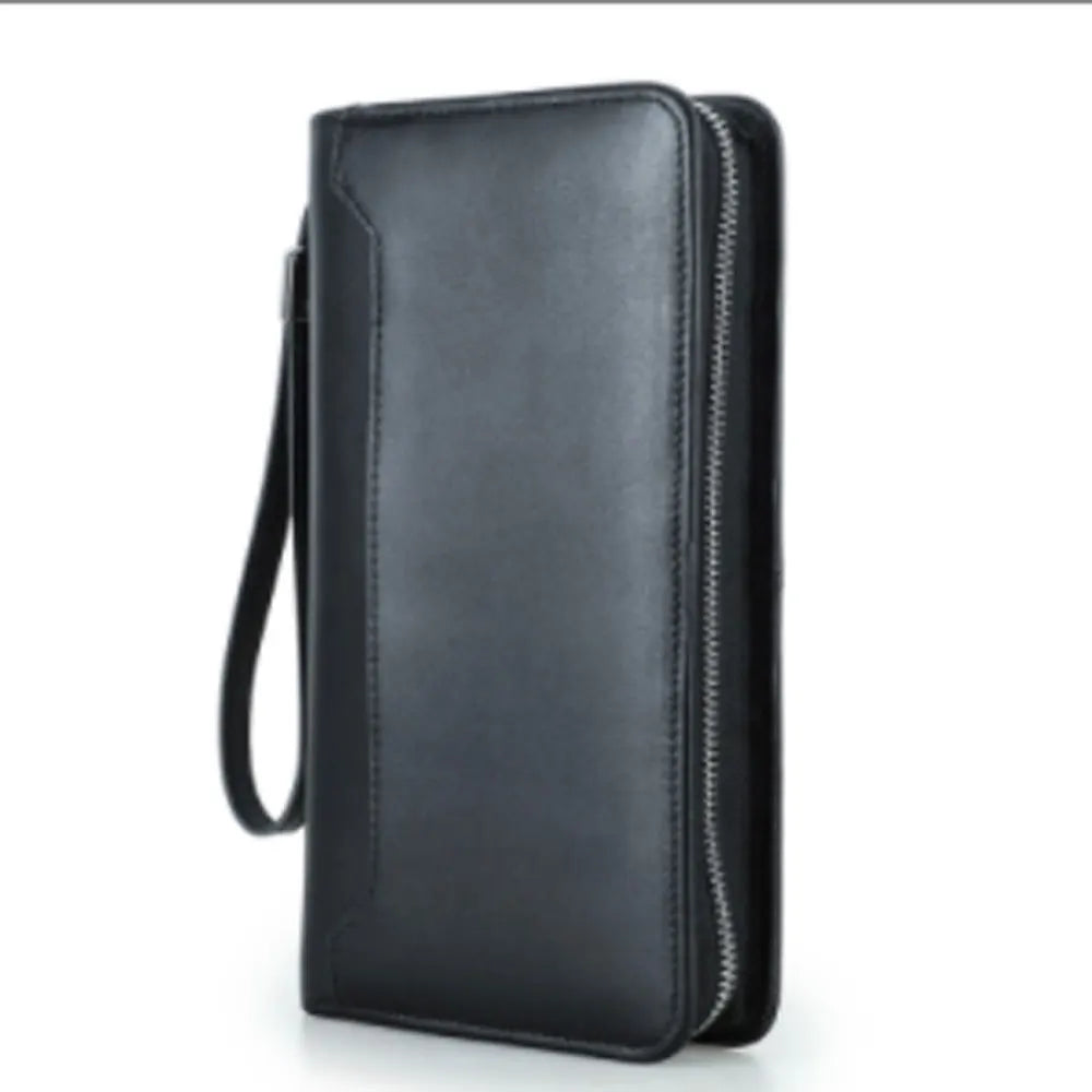 Family Passport Wallet with AirTag Slot for Travel Genuine Leather Credit Card Boarding Pass Holder Pen Cover Money Clutch Bag