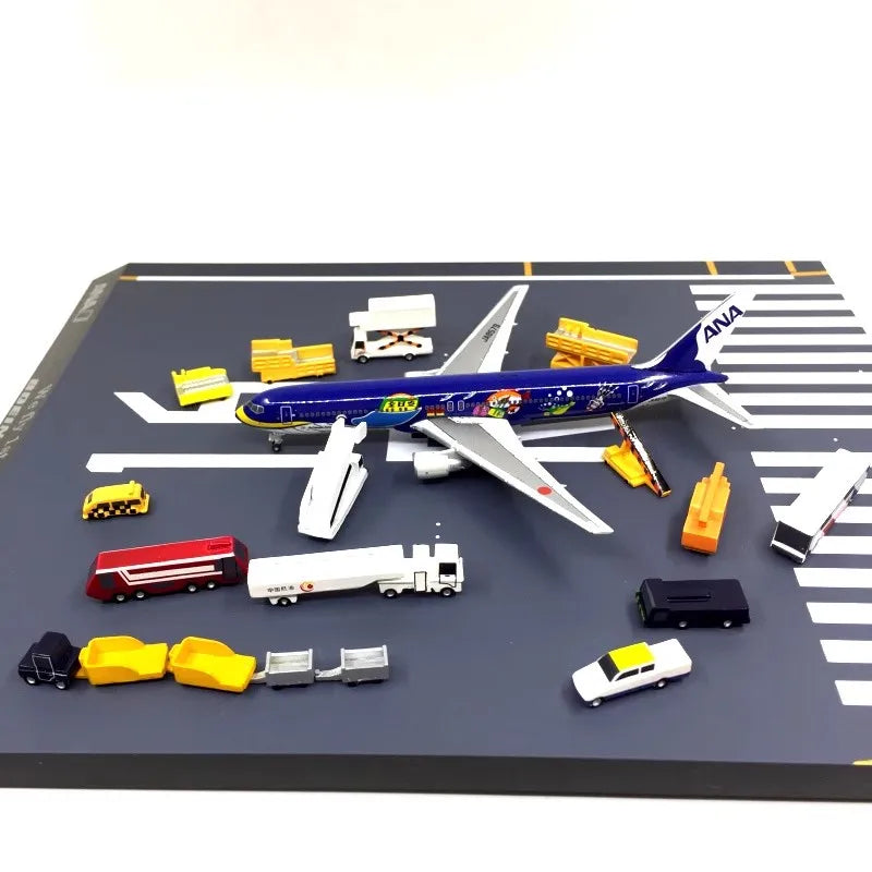 New 1:400 Scale 18pcs Aircraft Airport Accessory Model Ground Handling Wheeled Boarding Car Bridge Truck Transmission Vehicle