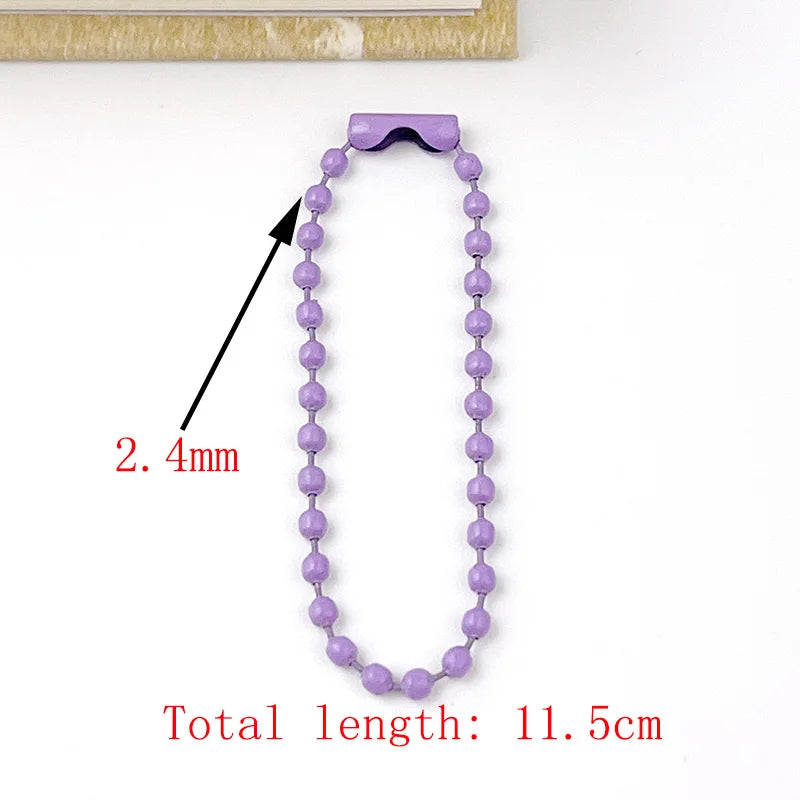 10 Colors 11.5cm 50-200piece 2.4mm Baking Paint Metal Bead Chain Round Wave Chain Handmade DIY Tag Keychain Toy Pendant Material
