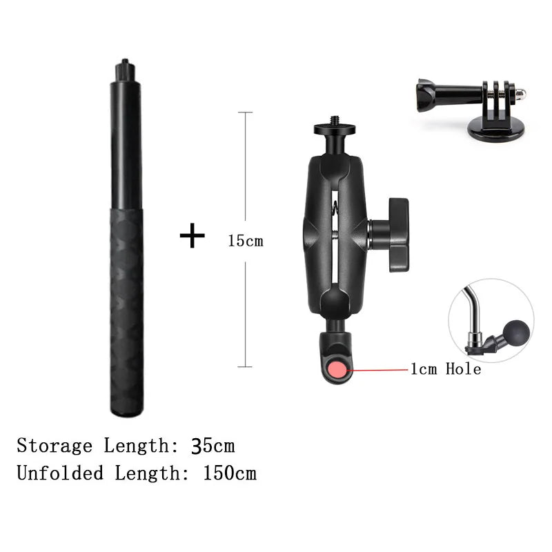 Bullet Time Invisible Selfie Stick for Insta360 X5X4 X3 X2 GoPro 13 12 11 10 9 8 DJI Action 4/3 SJCAM Selfie Stick Bundle Handle