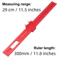 【Wq0】T Type Pocket Ruler Inch Metric Measuring Tool With Slide Stop For Carpentry Marking Multi-function Measuring Aid Tool
