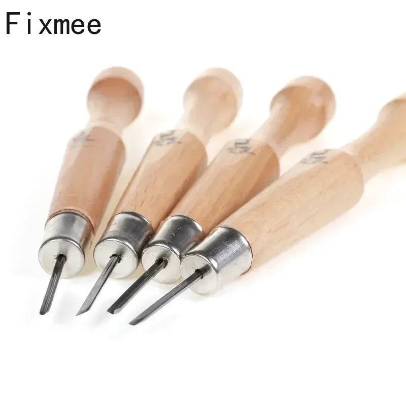 4pcs 1.5mm 2mm 3mm Professional Wood Carving Tool 1# Set Knife Cutter Kit Engraving Case Wood Carving Chisels Knife DIY Tools