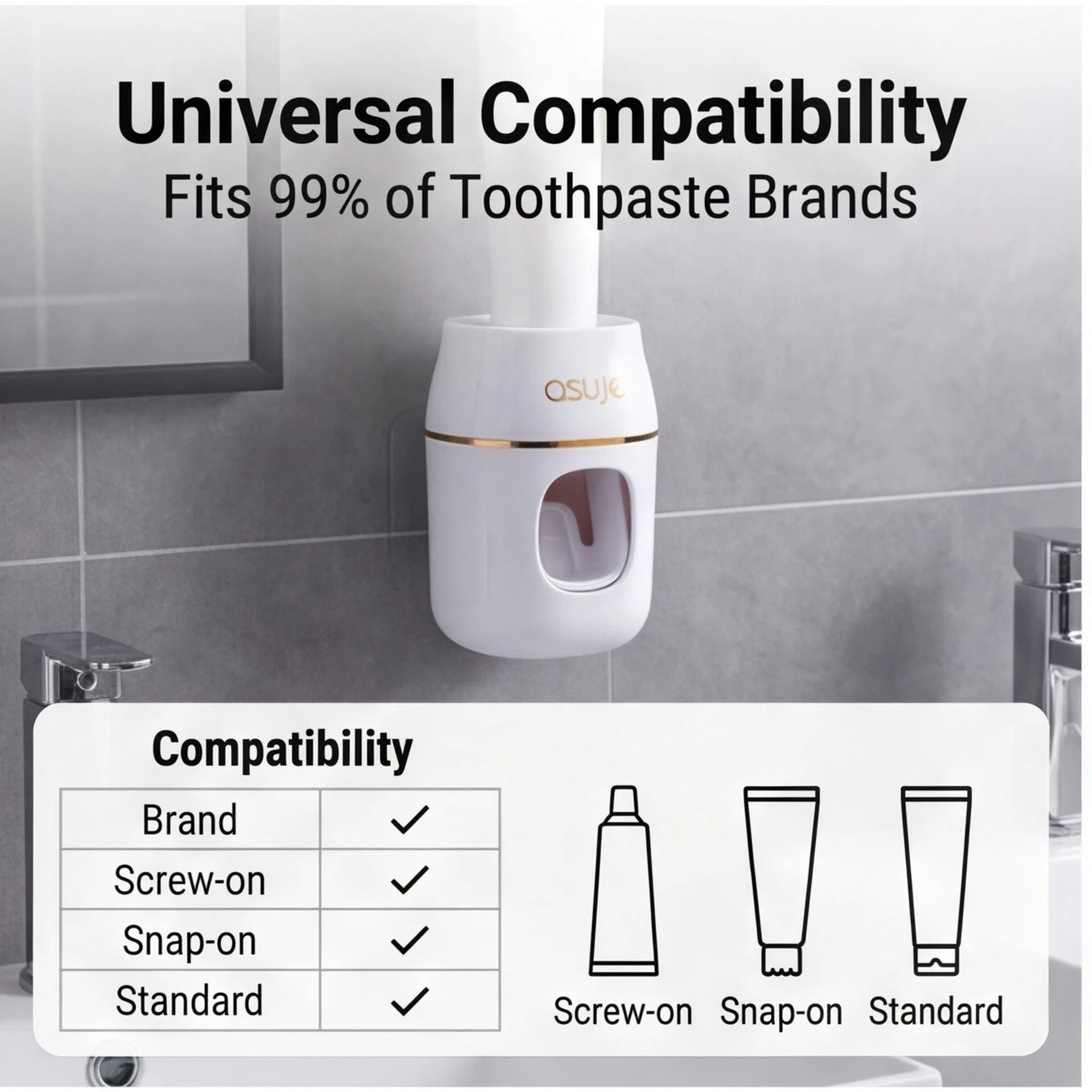 1pc Automatic Toothpaste Refill Rack – Squeezer & Storage Dispenser for Bathroom Organization