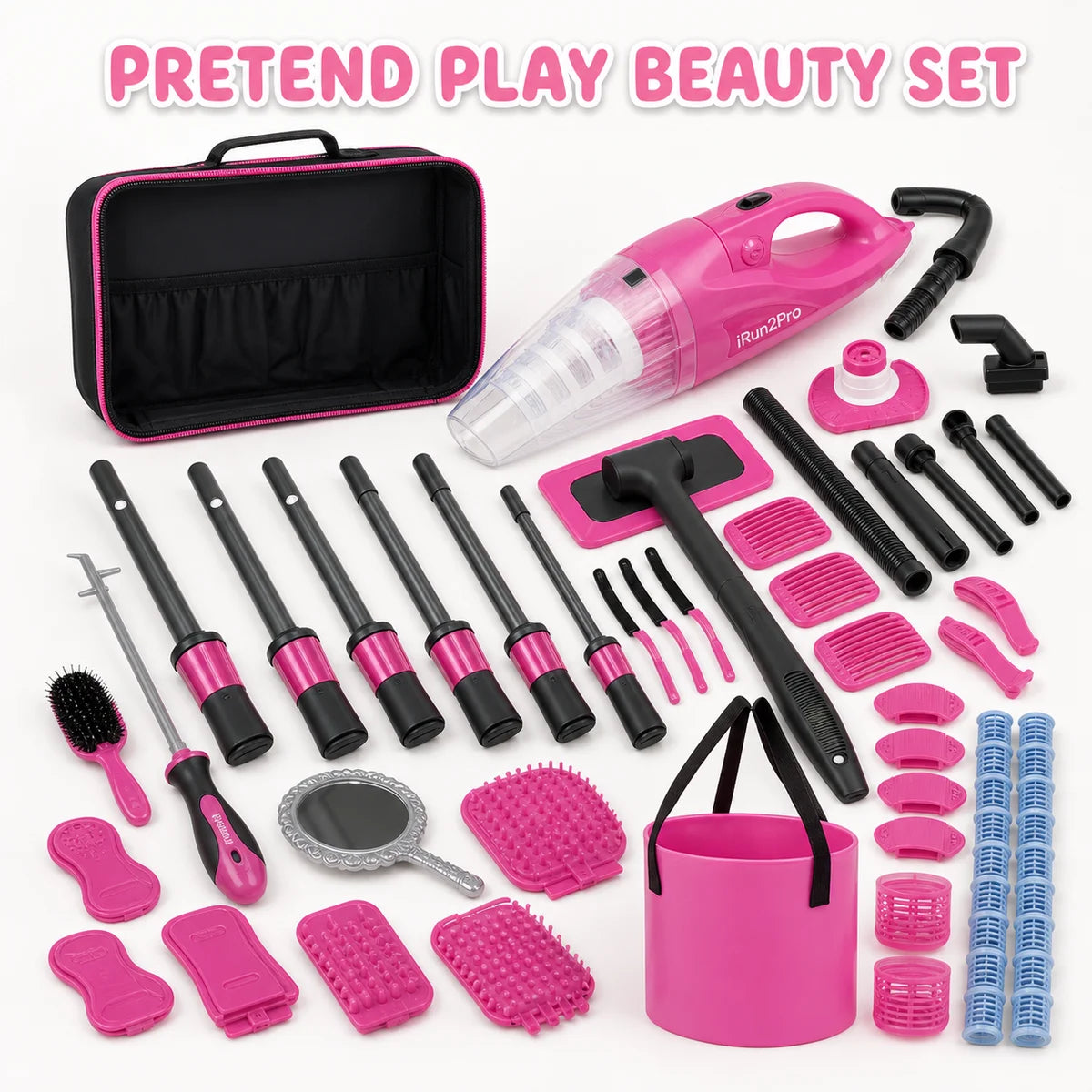 Pink Car Cleaning Kit, All in One Car Wash Tools, Car Vacuum Cleaner with Detailing Brushes, For Women Car Accessories, Car Inte