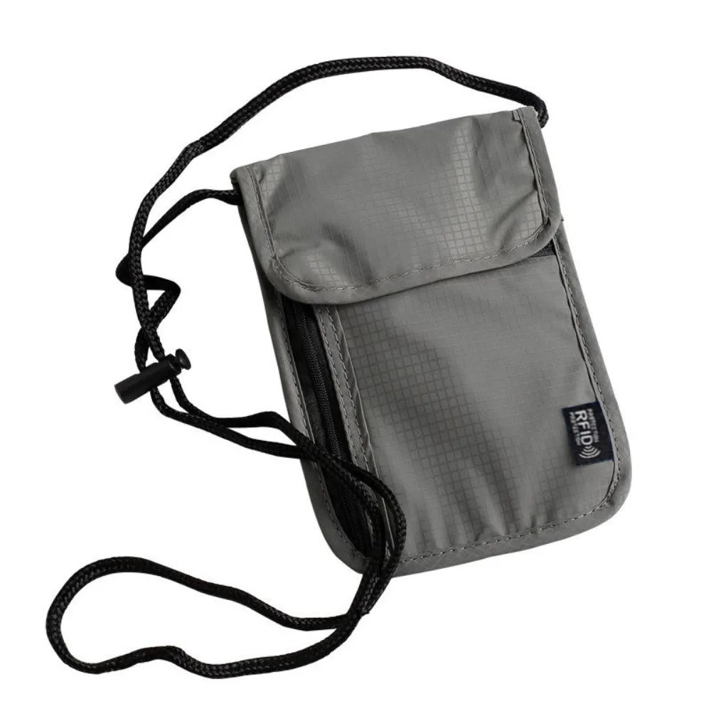 Anti-Theft RFID Passport Bag Rfid-Blocking Neck Hanging Neck Wallet Storage Organizer Multifunction Document Credit Case