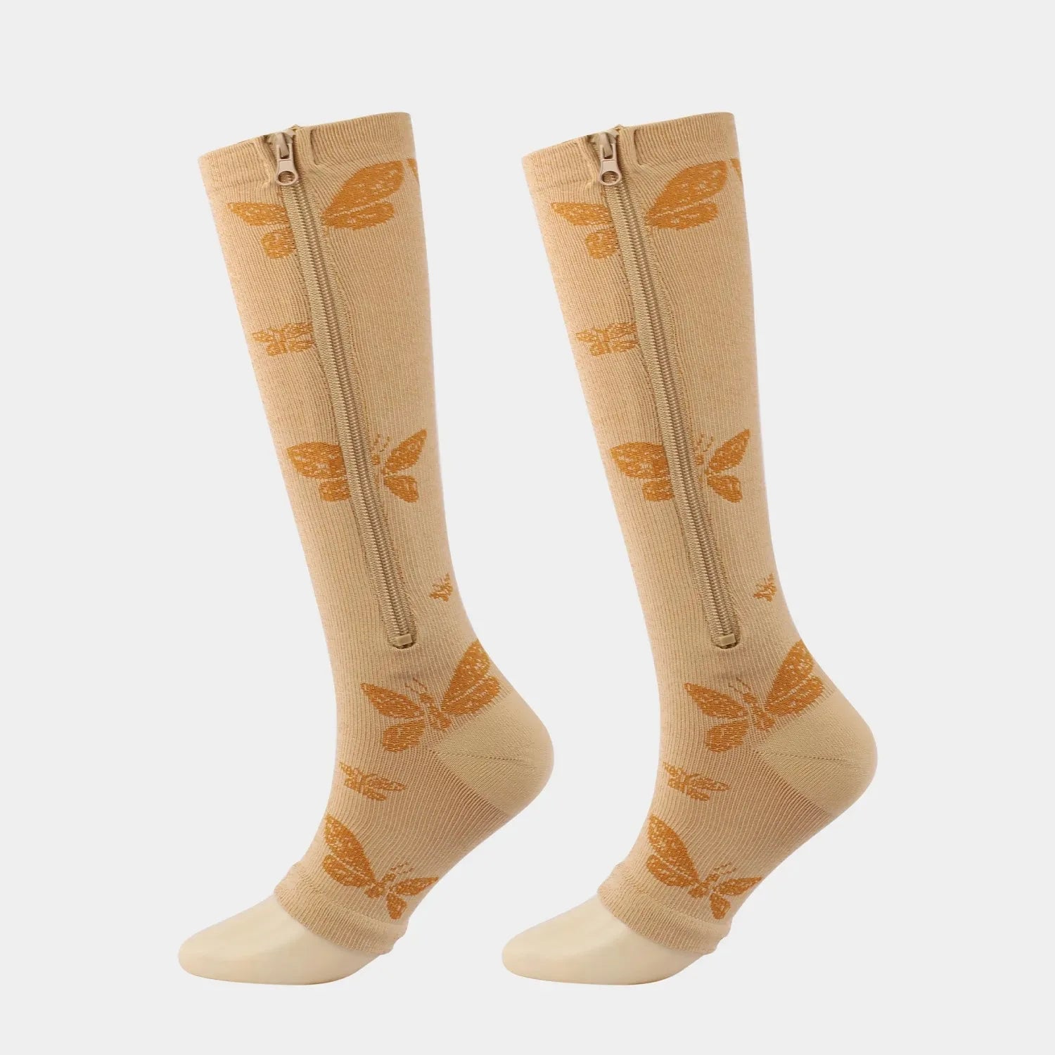 Zipper Compression Socks 15-20 mmHg Open Toe, Medical Zip Up Compression Stockings for Women Men Improves Blood Circulation, Rel