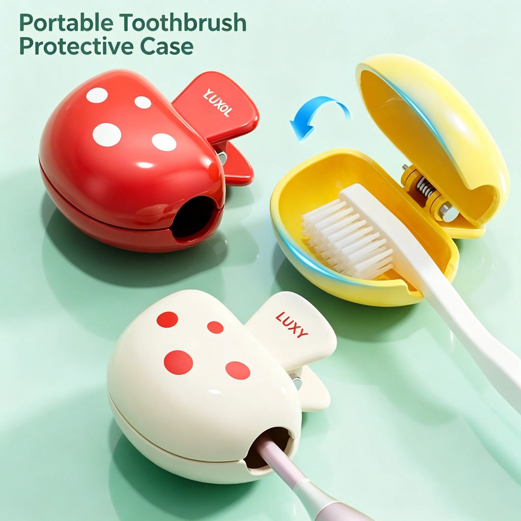 Mushroom-Shaped Toothbrush Holder Travel Dust-Proof Toothbrush Head Protective Cap Home Outdoor Toothbrush Storage Box