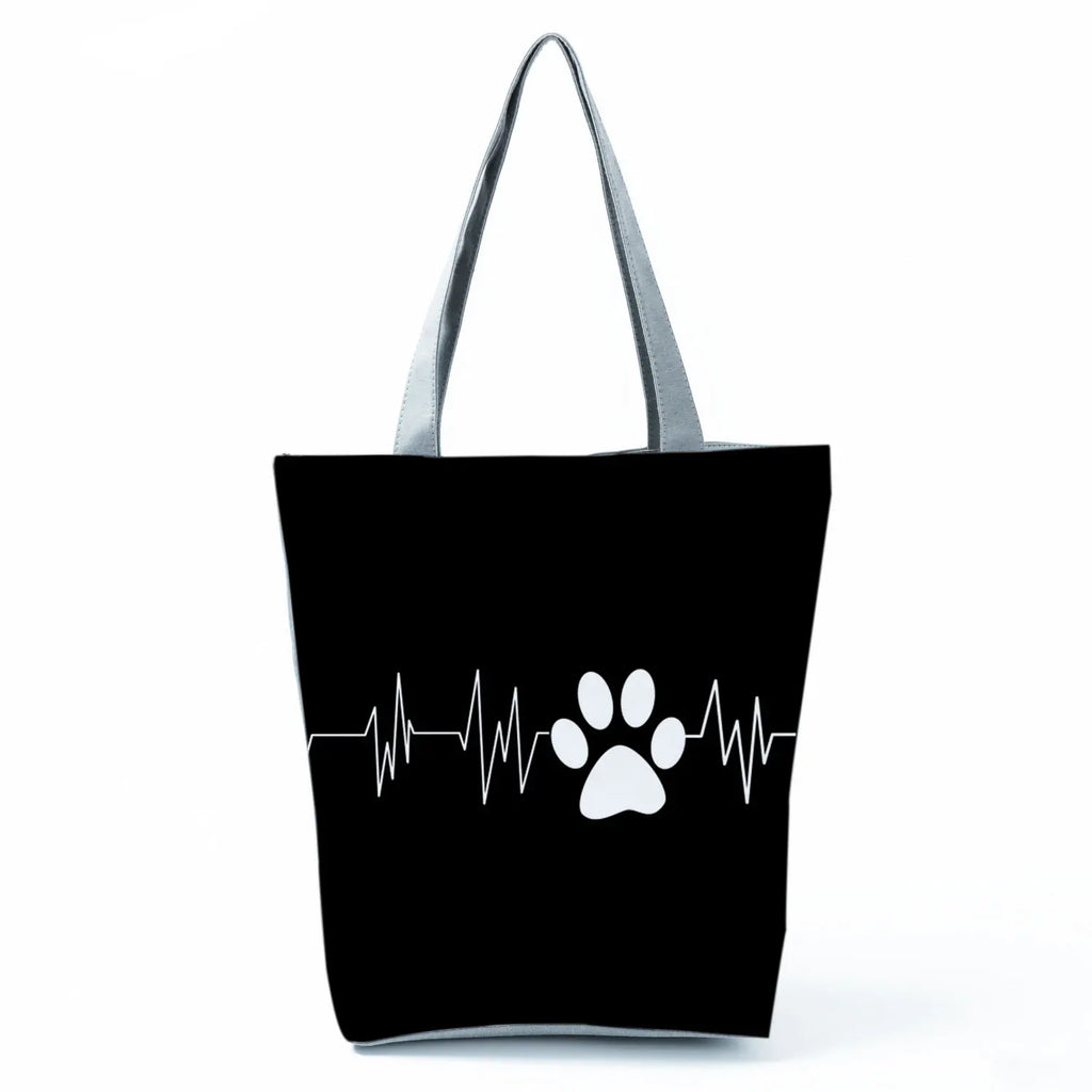 Fashion Dogs Paws Handbags Printed Love Dogs Shopping Bag Casual Women Shoulder Bag Summer Kawaii Female Tote Travel Beach Bag