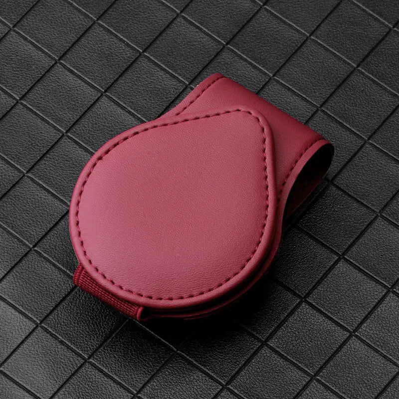 Leather Sunglasses Clip Sun Visor Car Interior Card Ticket Fastener Portable Sunglasses Holder Clips Auto Interior Accessories