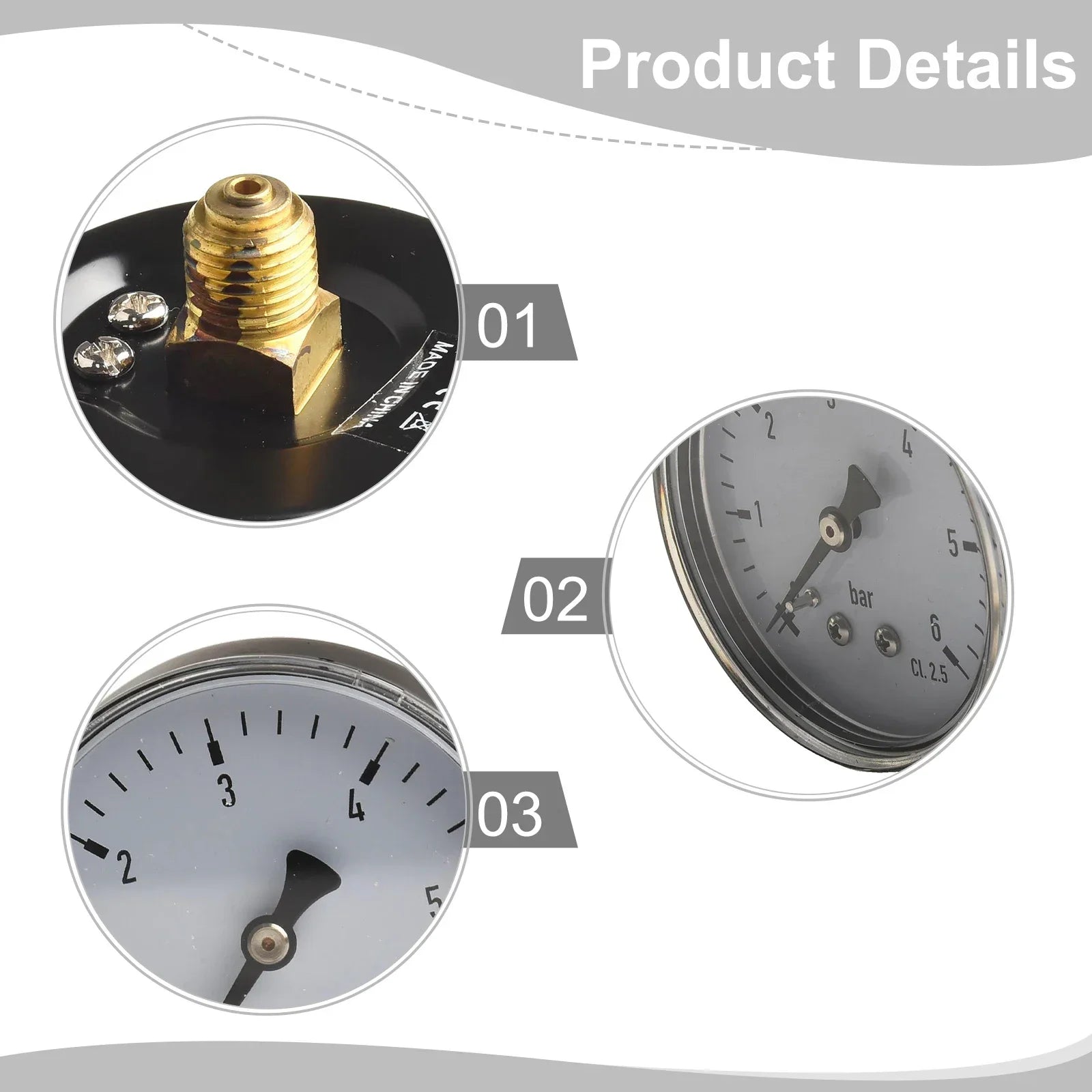 Water,Air Pressure Gauge 0-6 Bar, Pressure Gauge 1/4 Inch, Pressure Gauge Outdoor Living Home Improvement Building Hardware