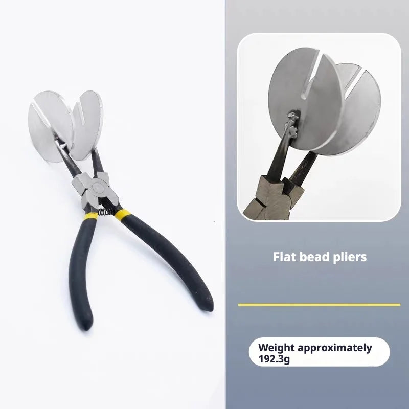 Glass Lampworking Pliers Flat Shaping Straight Pliers Handmade DIY Glass Blowing Craft Art Tool