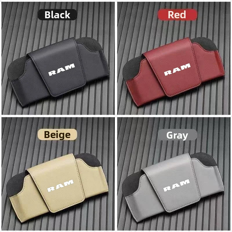 Car Sun Visor Leather Auto Sunglasses Clip Glasses Holder case Storage for RAM 1500 TRX 2500 3500 Rampage 1200 700 ProMaster EV