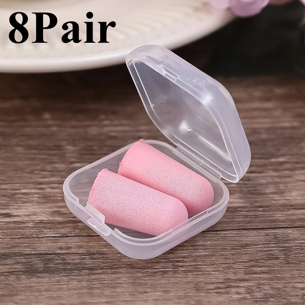8Pair Soft Silicone Ear Plug Sound Insulation Ear Protection Earplug Anti-noise Plugs Foam Soft Noise Reduction with Storage Box