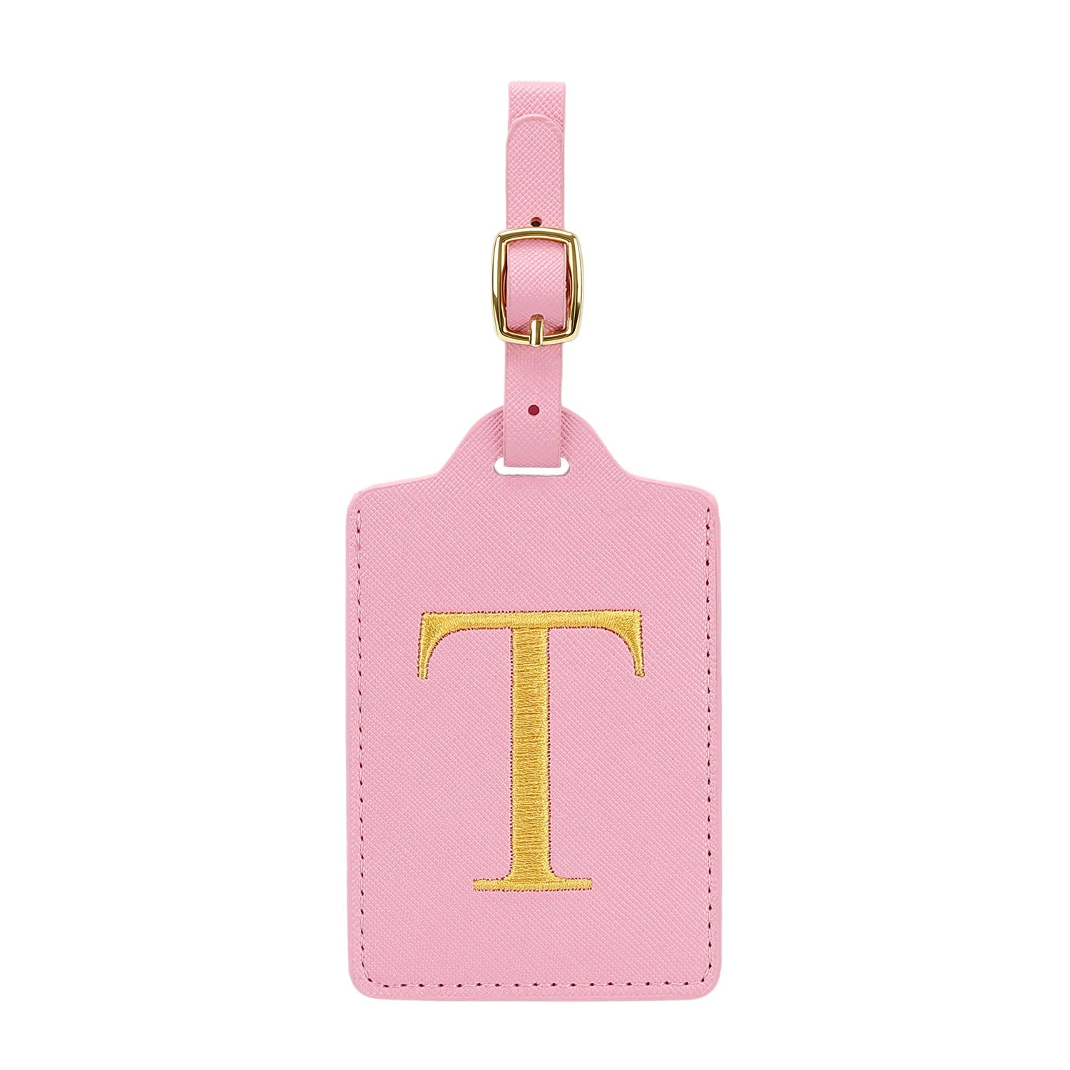 MIYIN 26 letters Luggage Tags for Suitcases PU Leather Privacy Protection Bag Tags Travel Accessories Essential, Pink